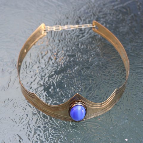 GRACIA - MEDIEVAL GOTHIC CROWN, MIDNIGHT BLUE GLASS