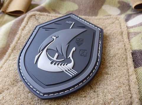 DRAKKAR DRAGON SHIP AT NIGHT, 3D VELCRO PATCH