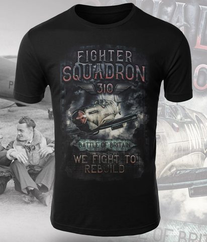 SUPERMARINE SPITFIRE 310TH CZECHOSLOVAK SQUADRON RAF T-SHIRT FÜR MÄNNER
