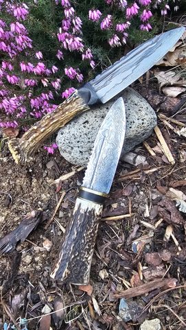 SGIAN DUBH, SCOTTISH KNIFE - DAMASCUS STEEL