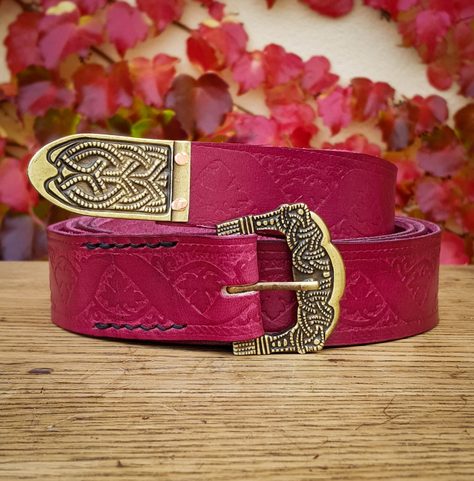 VINUM, GOKSTAD BELT, RED LEATHER
