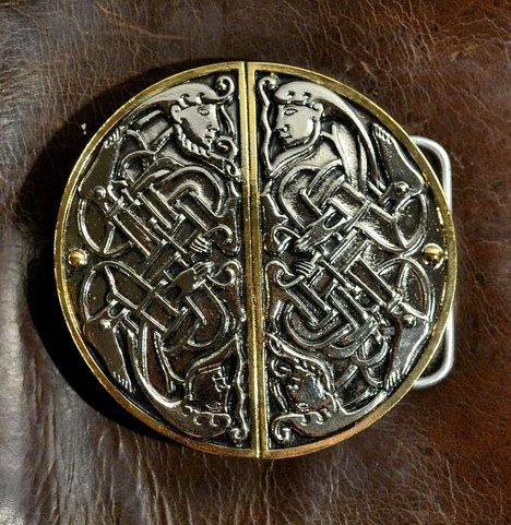 CELTIC LOVERS, LUXURY CELTIC BELT BUCKLE, GOLD PLATED