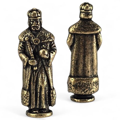 KING, FIGURE, ZINC, OLD BRASS