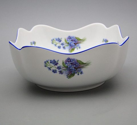 SALAD BOWL, FORGET-ME-NOT, CZECH PORCELAIN