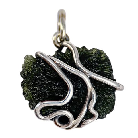 CTHULHU, PENDANT - MOLDAVITE, SILVER 925/1000
