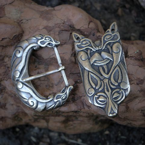 FENRIR BORRE STYLE - STRAP END, ZINC, ANT. BRASS