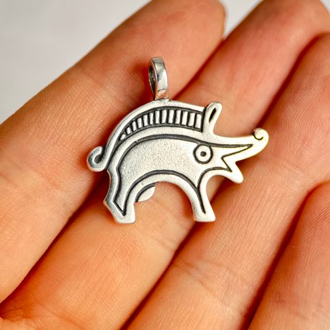 BOAR, SILVER PENDANT