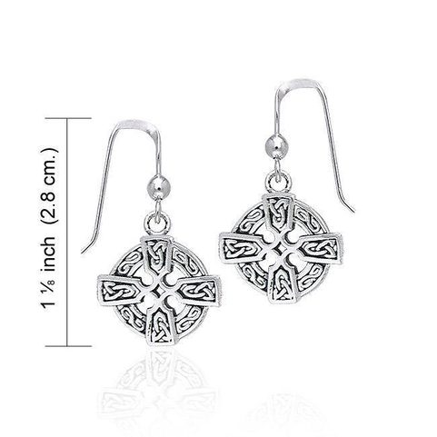 CELTIC CROSS, KNOTTED SILVER EARRINGS