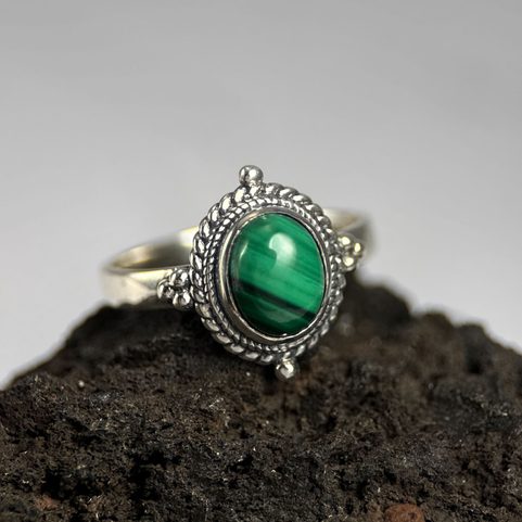 VIRIDIA, RING, MALACHITE SILVER 925/1000