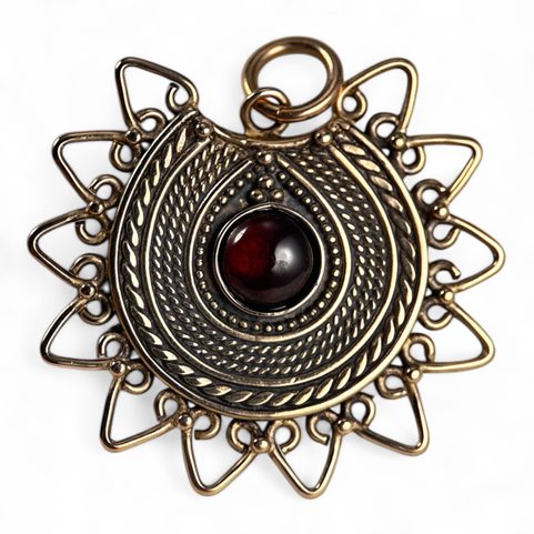 LADA, DARK AGE JEWEL, THE 9TH CENTURY, BRONZE AND GEMSTONE