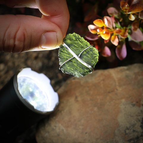 SIRAEL MOLDAVITE SILVER PENDANT