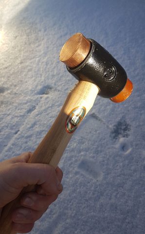 MARTEAU EN CUIVRE/RAWHIDE D=38 1.070 GR THOR, ANGLETERRE