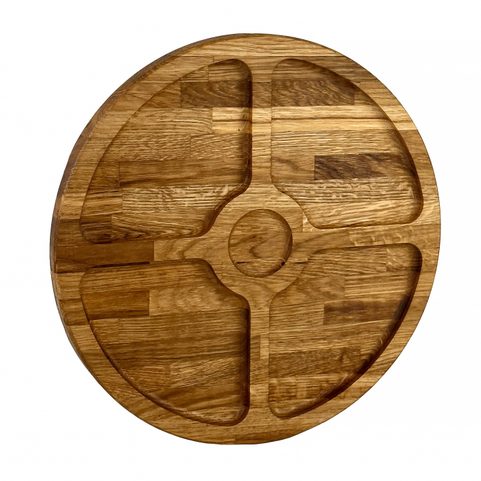 ASSIETTE DE SERVICE EN CHÊNE 4+1