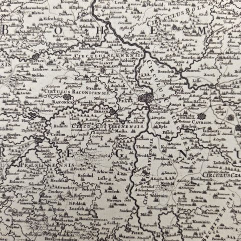 BOHEMIAE REGNUM, HISTORISCHE KARTE DES KÖNIGREICHS BÖHMEN, HANDGESCHÖPFTES PAPIER