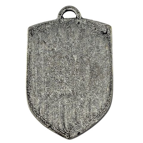 PRAGUE, MEDIEVAL COAT OF ARMS IN SHIELD, 14TH CENTURY, ZINC, ENAMEL