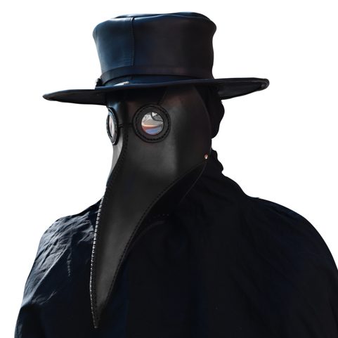 PLAGUE DOCTOR, LEATHER MASK AND HAT