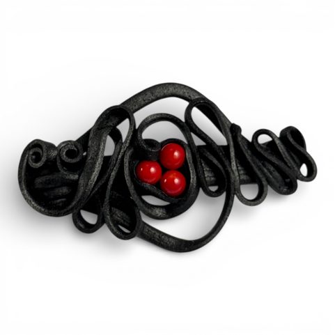 BROCHE À CHEVEUX AVEC CORAUX