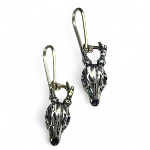 CERF - CRÂNE, BOUCLES D'OREILLES ARGENT