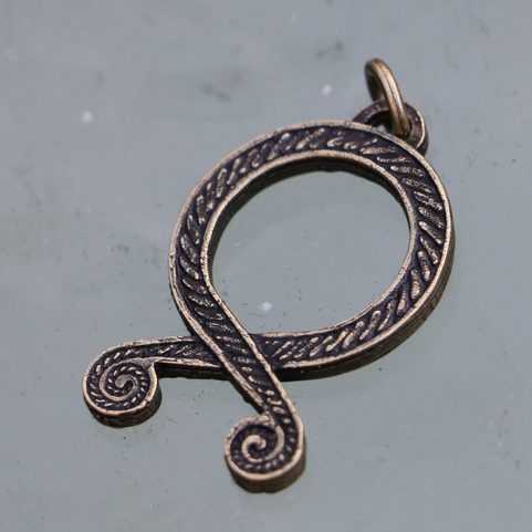 TROLL CROSS VIKING PENDENTIF, ZINC LAITON ANTIQUE