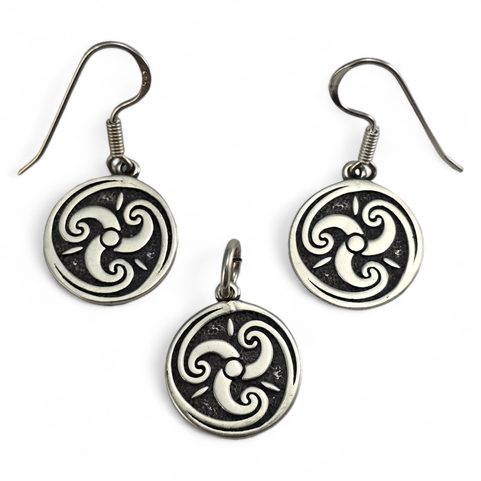 FIRE - WATER - AIR, TRISKEL, JEWELLERY SET AG 925/1000