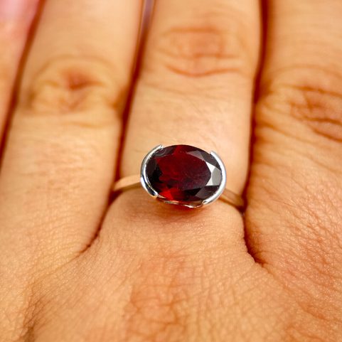 VESUVIO, RING, GARNET SILVER 925/1000
