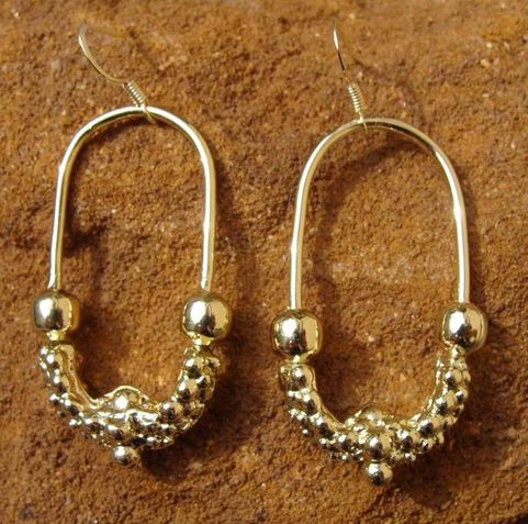 SLAVIC EARRINGS GRAPES, GOLD PLATED