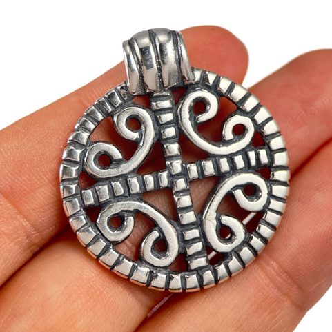 SUN CROSS, 5TH CENTURY, PRAGUE - ZLIČÍN, BOHEMIA, LARGE, SILVER 925/1000, 16G