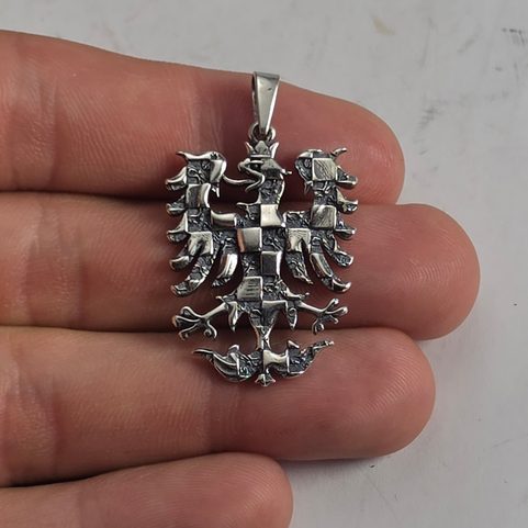 SILVER MORAVIAN EAGLE PENDANT, 925 SILVER
