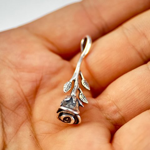 DESERT ROSE, ROSE, SILVER PENDANT, AG 925/1000