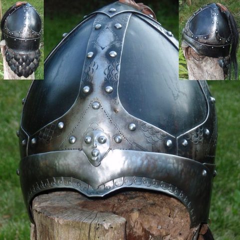 EARLY HELMET WITH SCALES