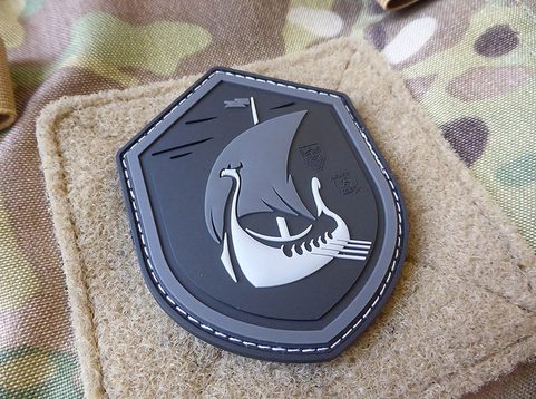 DRAKKAR DRAGON SHIP AT NIGHT, 3D VELCRO PATCH