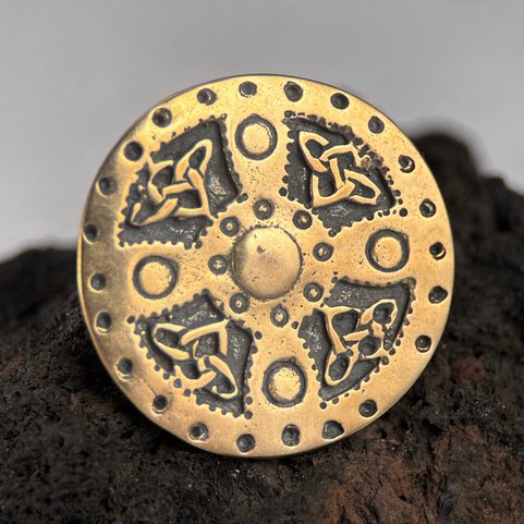 VIKING SHIELD, BRONZE BROOCH
