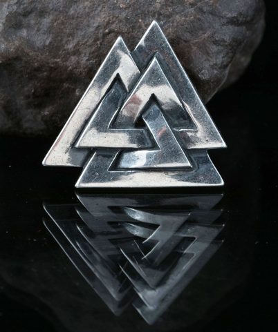 VALKNUT, SILVER VIKING PENDANT, AG 925