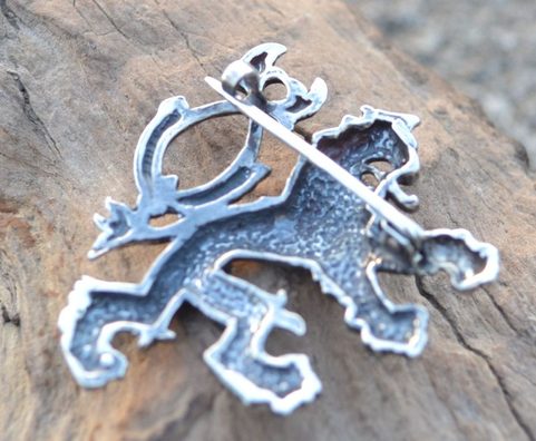 CZECH LION, SILVER BROOCH, AG 925