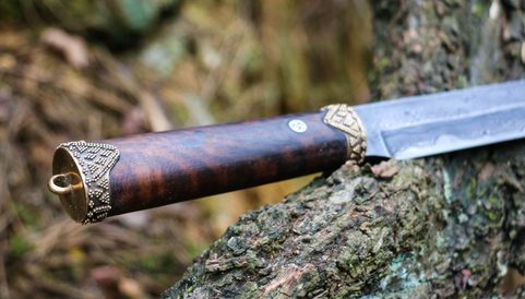 HJÖRTUR, VIKING SEAX KNIFE, DAMASK