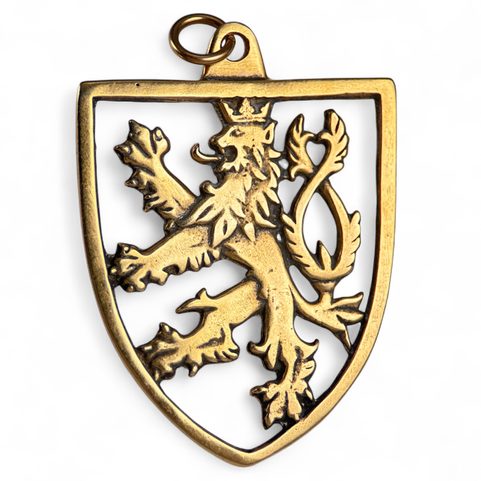 TCHÈQUE LION - BOHÊME, PENDENTIF EN BRONZE