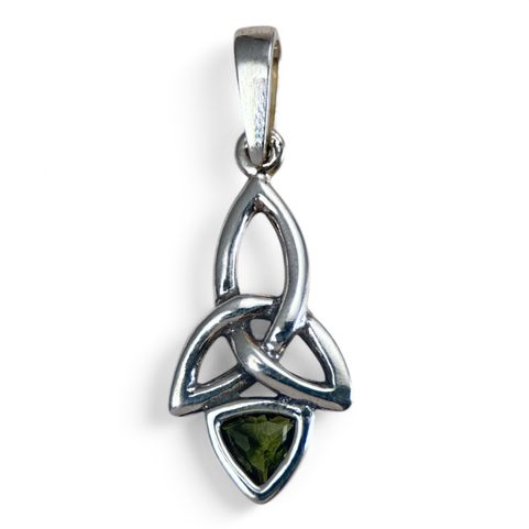 KIRA - PENDENTIF, MOLDAVITE, ARGENT