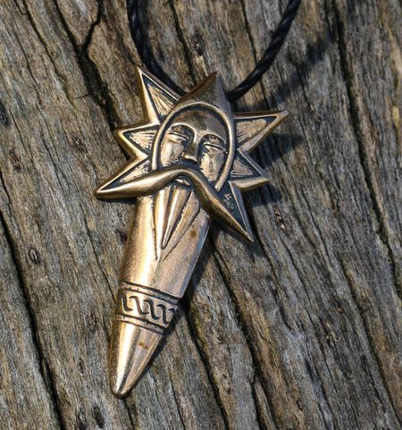 PERUN, SLAVIC THUNDER GOD, PENDANT, BRONZE