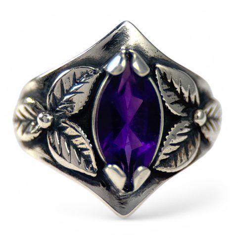 SHAMROCK, RING, AMETHYST, SILBER 925