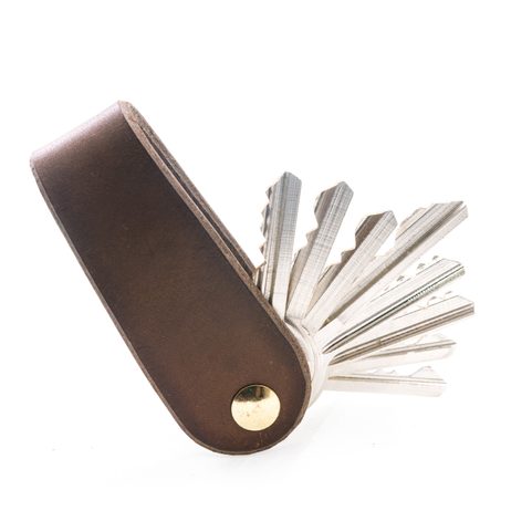MORLEY, LEATHER KEYCHAIN BROWN