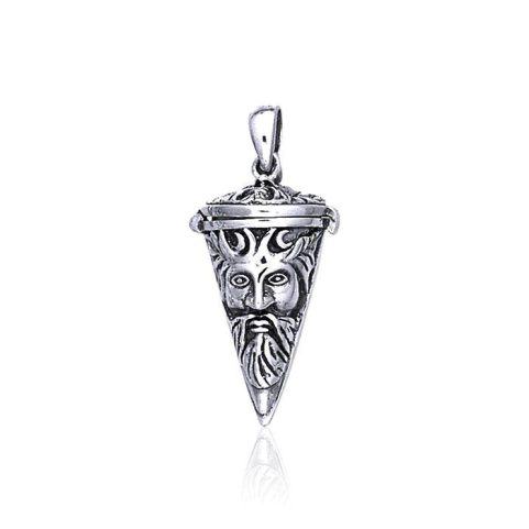 THE GREENMAN, TOP OPEN SILVER PENDANT