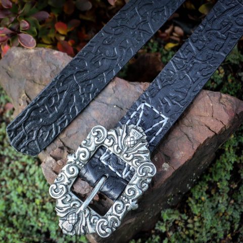 ALBA, SCOTTISH LEATHER BELT BLACK