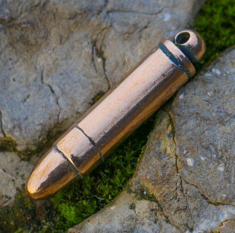BULLET, 9MM LUGER, BRONZE PENDANT