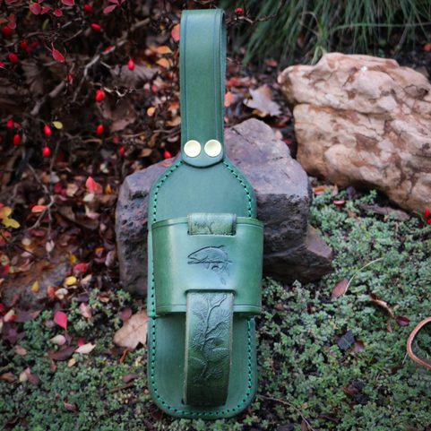 FISH LEATHER BEER HOLSTER - GIFT FOR FISHERMEN
