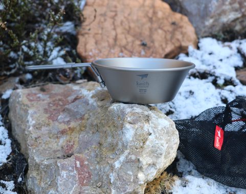 TITANIUM BOWL WITH FOLDING HANDLE TI5320 KEITH