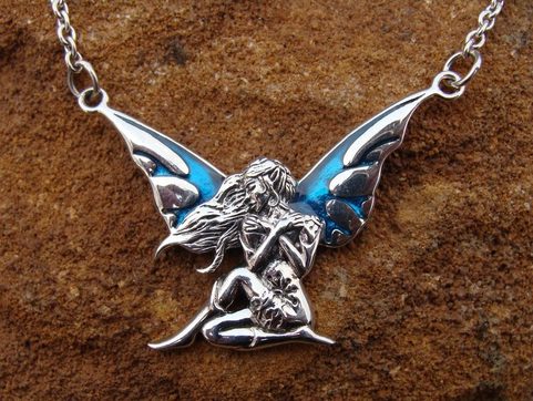 WINGED FAIRY, SILVER NECKLACE