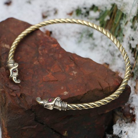 HUGINN AND MUNINN, VIKING BRASS ARM RING