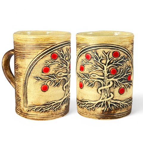 TREE OF LIFE WITH SNAKE, CERAMIC MUG