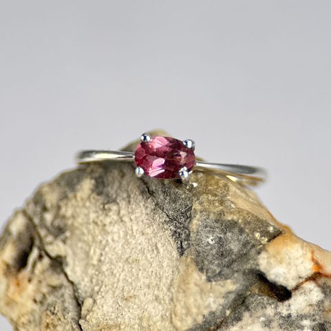 LORIEN, BAGUE, TOURMALINE ROSE, ARGENT 925/1000