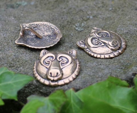 BÄR, KOPF, ANHÄNGER, BRONZE